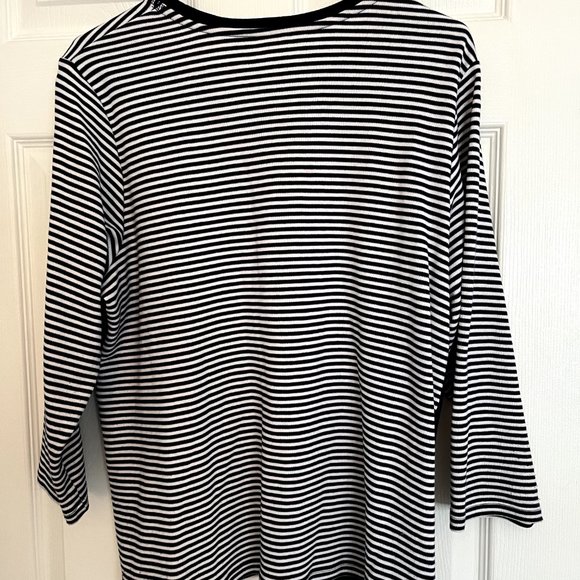 Alia, 3/4 sleeved, stripped navy t-shirt with beading - Picture 2 of 4